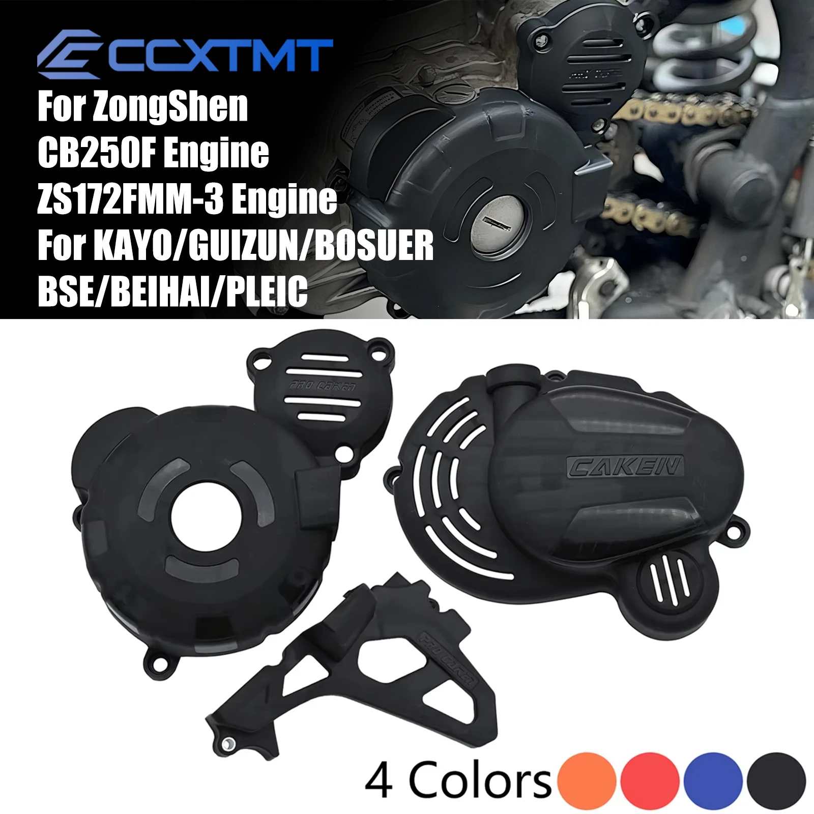 

Plastic Engine Clutch Guard Water Pump Cover Ignition Protector For ZongShen CB250F ZS172FMM-3 Engine GUIZUN BOSUER BSE KAYO T4