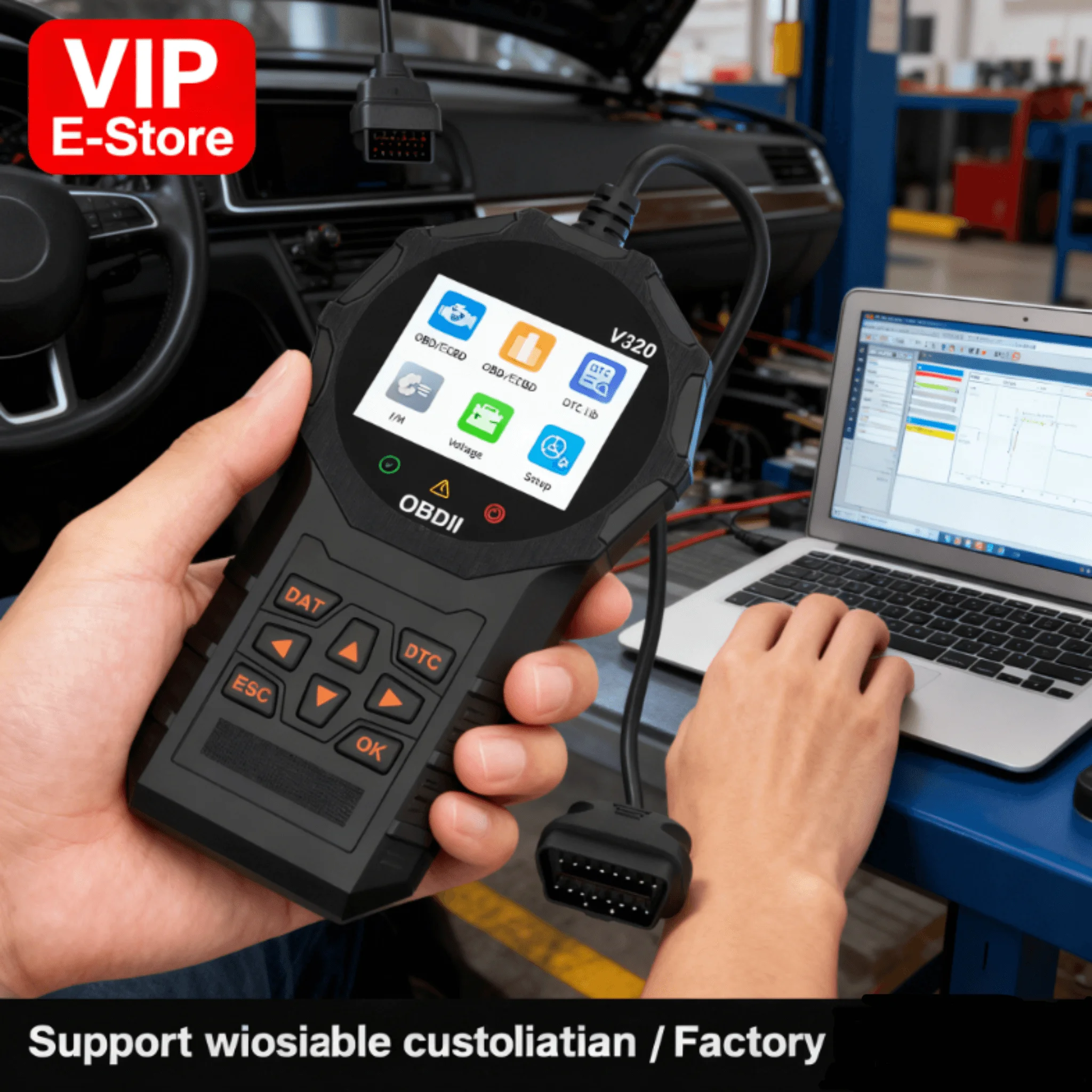 

Тестер сканера OBD2 V320 2 в 1 — диагностический инструмент всех протоколов, коды для чтения/прозрачных неисправностей, тест на здоровье батареи в реальном времени для автомобилей 1996+ гг.