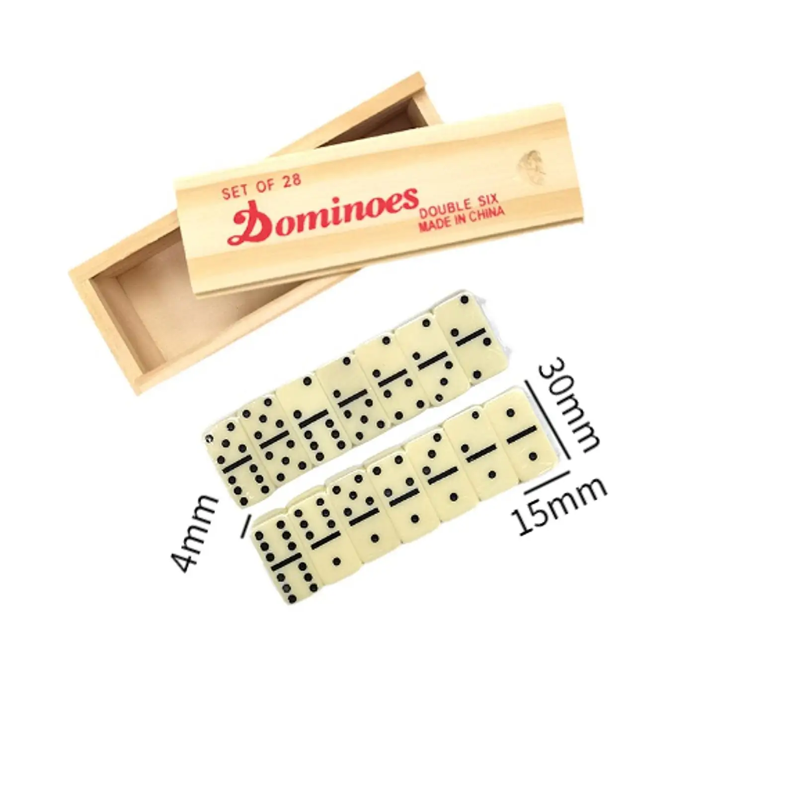 مجموعة ألعاب الدومينو مع صندوق خشبي متعدد الوظائف للبالغين في لعبة عائلية