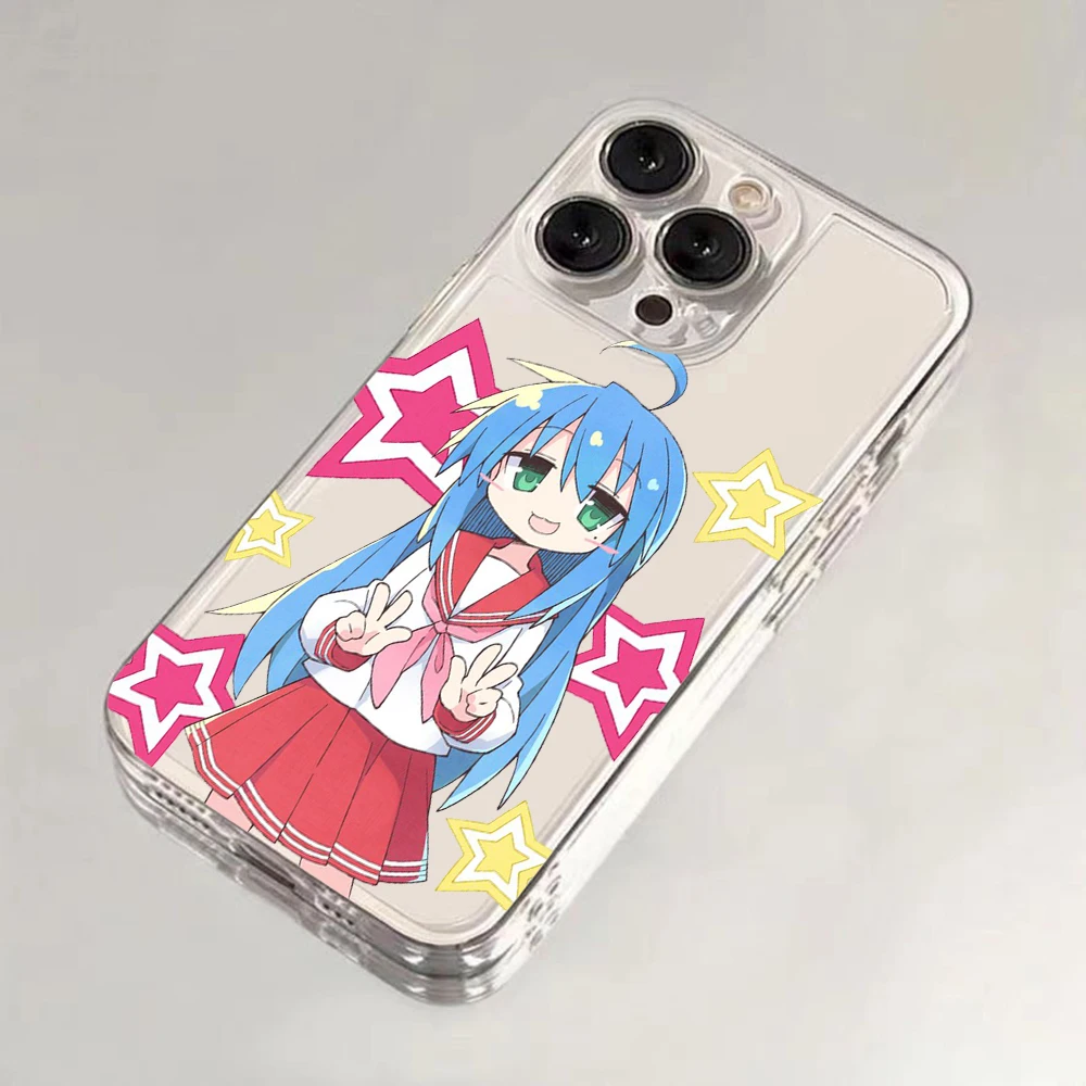 Kawaii Anime Lucky Stars Phone Case For iPhone 16 15 14 13 12 11 Mini Pro Max X XR XSMax 7 8 Plus SE20 Transparent Cover