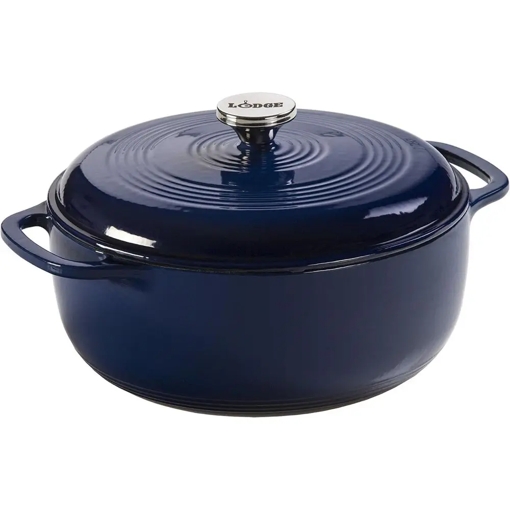 

6 Quart Enameled Cast Iron Dutch Oven with Lid – Dual Handles – Oven Sae up to 500° or on Stovetop - Use to te, Cook, Bake, Rer