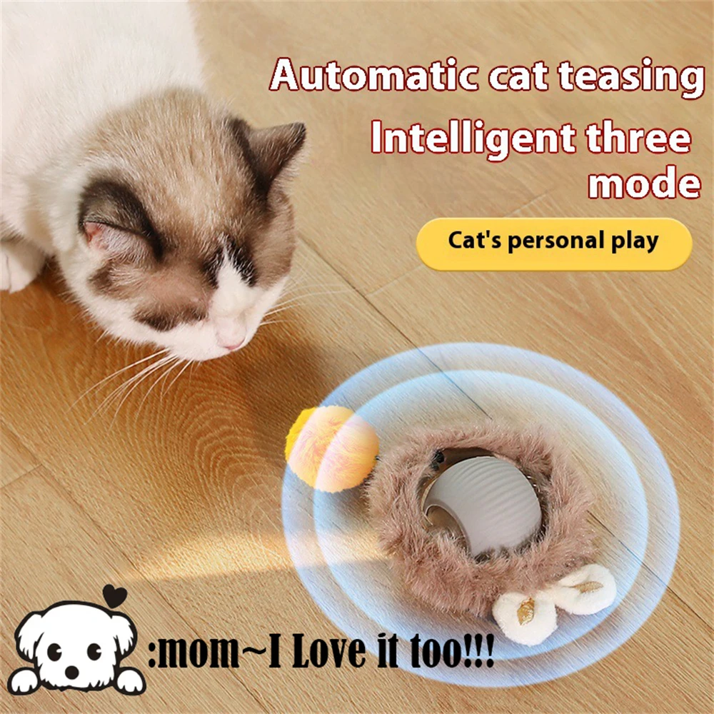 Smart Interactive Cat Ball, Automatic Rolling Self-Play Toy for Cats, Rechargeable Teaser Ball for Kittens and Adult Cats