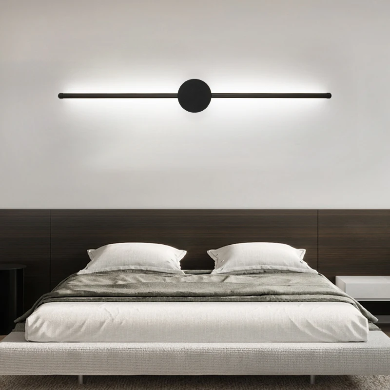 

Modern Long Wall Lamps Black LED Lights Minimalist Shaped Wall Lamps Bedroom Living Room Hallway Interior Lighting Home Décor