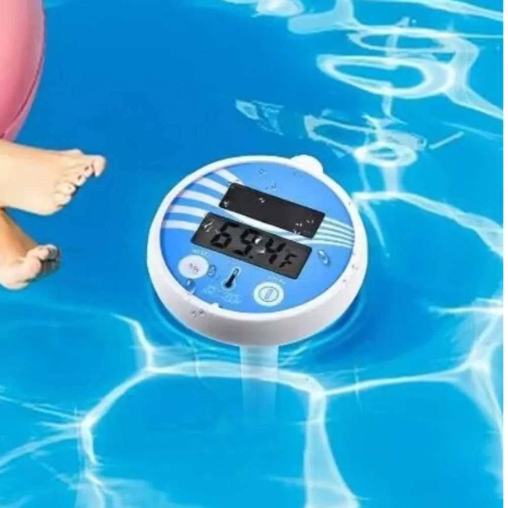 

Беспроводной плавающий термометр для бассейна, пластиковый легко читаемый солнечный цифровой термометр, водонепроницаемый термометр для воды