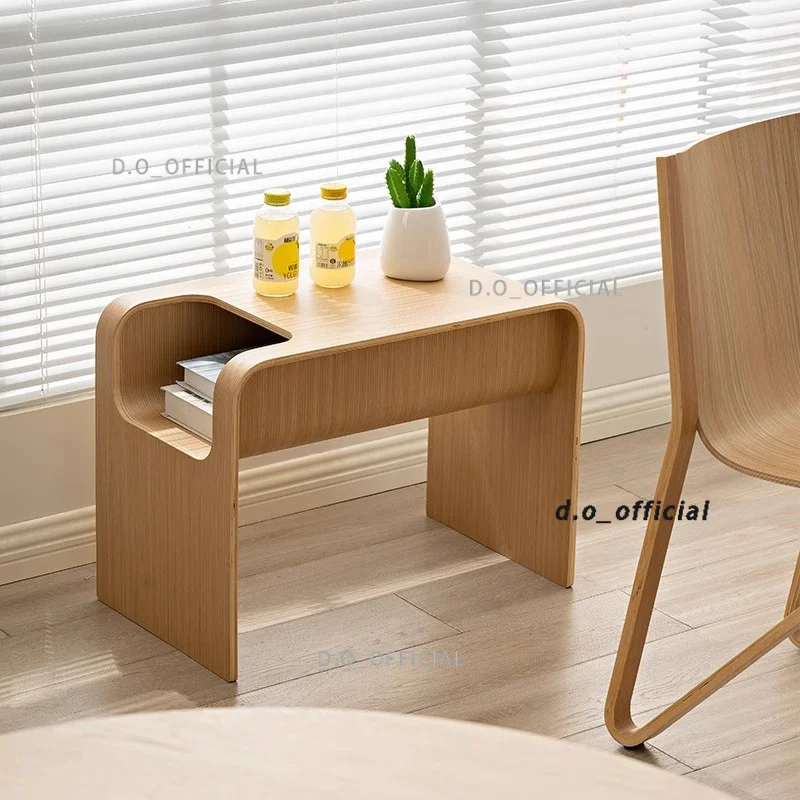 Nordic solid wood sofa small side table Danish designer magazine corner table modern minimalist INS side cabinet