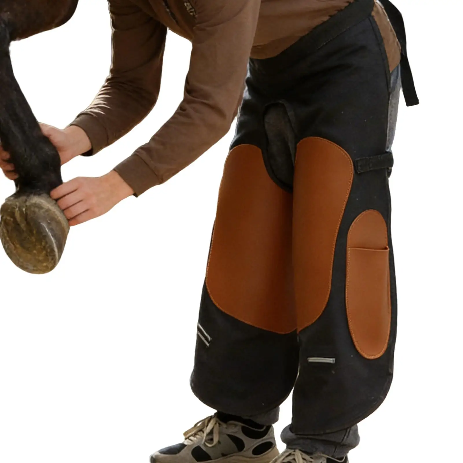 

Фартук для ковшей-подковальщиков с регулируемой талией, для ремонта подков и ухода за лошадьми, с боковыми карманами, для обрезки копыт