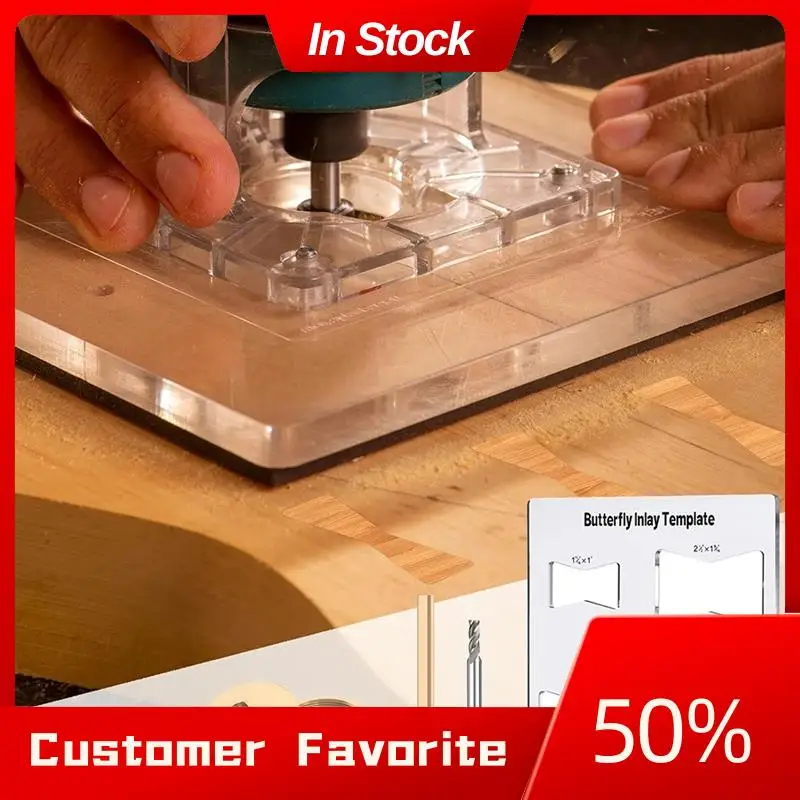 AT03 Top Professional Butterfly Inlay Template And Router Templates Transparent Wooden Joint Marking Ruler Set For Woodworking