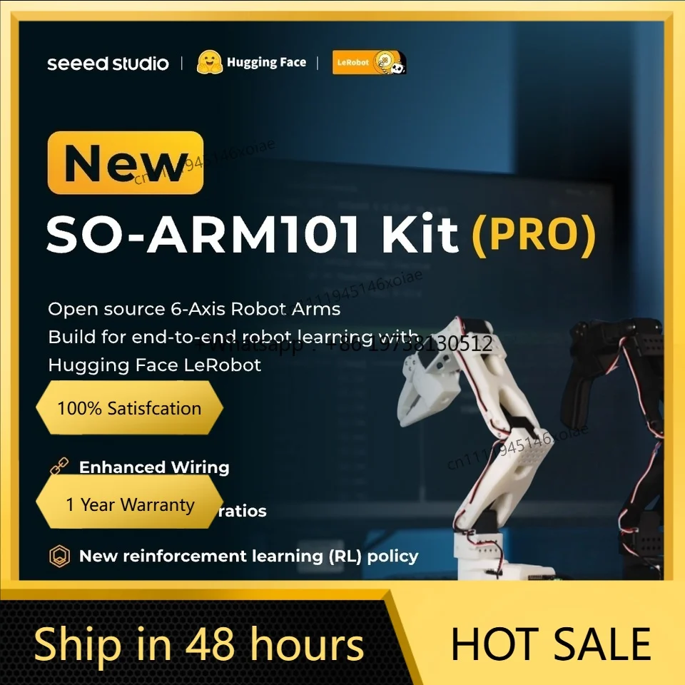 LeRobot SO-ARM101 Pro Kit Low-Cost AI Arm Servo Motor Android Operating System OLED Display Plastic for LeRobot