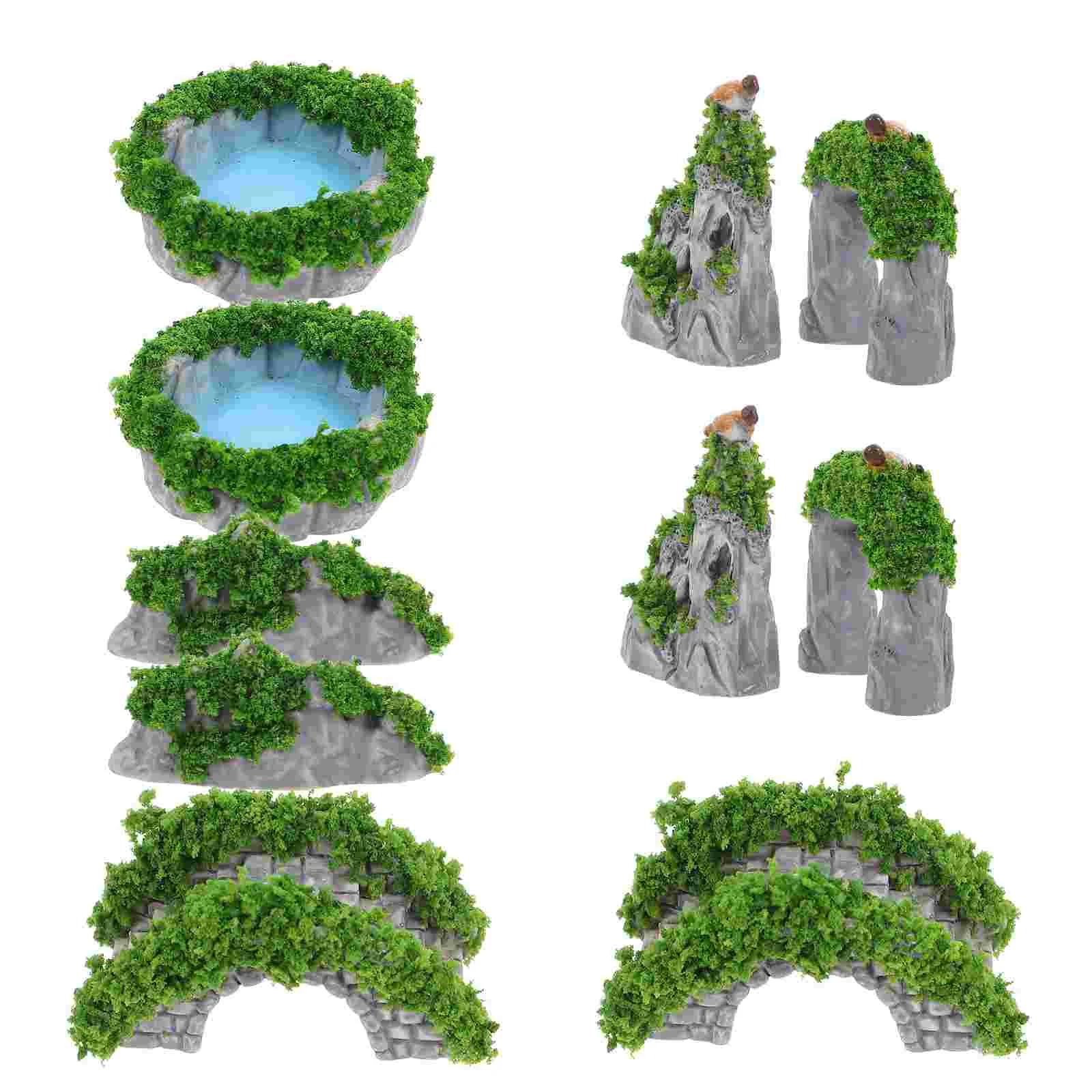 

10 Pcs Micro Landscape Decorations Miniature Garden Artificial Ornament Gardening Resin