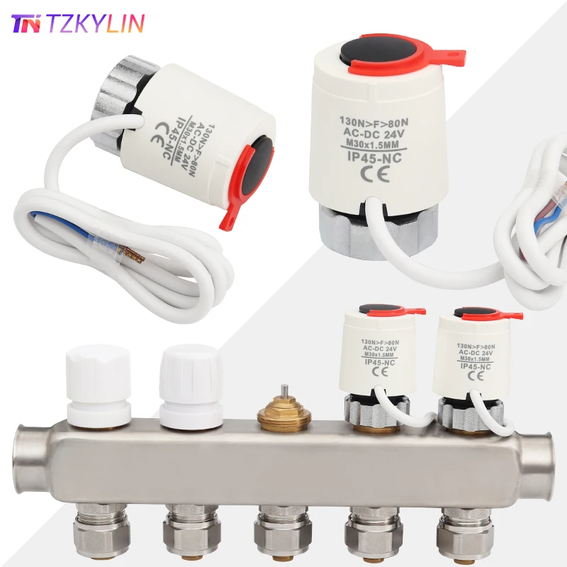 24 В нормально закрытый NC M30x1,5 мм электрический термопривод для подогрева пола TRV термостатический клапан радиатора