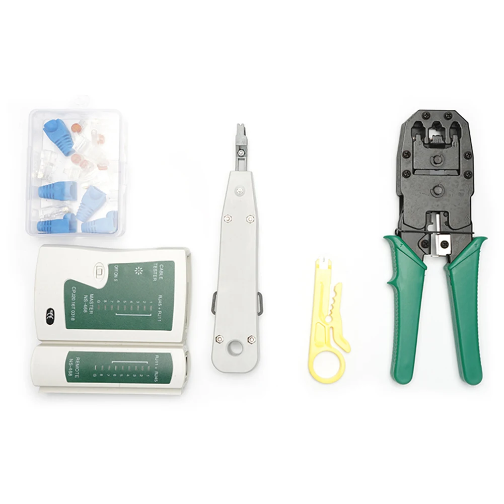 

8x RJ45 Crimper Ethernet Network Cable LAN Tester Tool Kit Crimp Plier Stripper