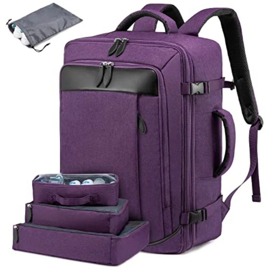 

Carry on Backpack, 45L Travel Backpack for Women Airline Approved, Expandable Suitcase Backpacks With 4 Packing Cubes, Aer Trav