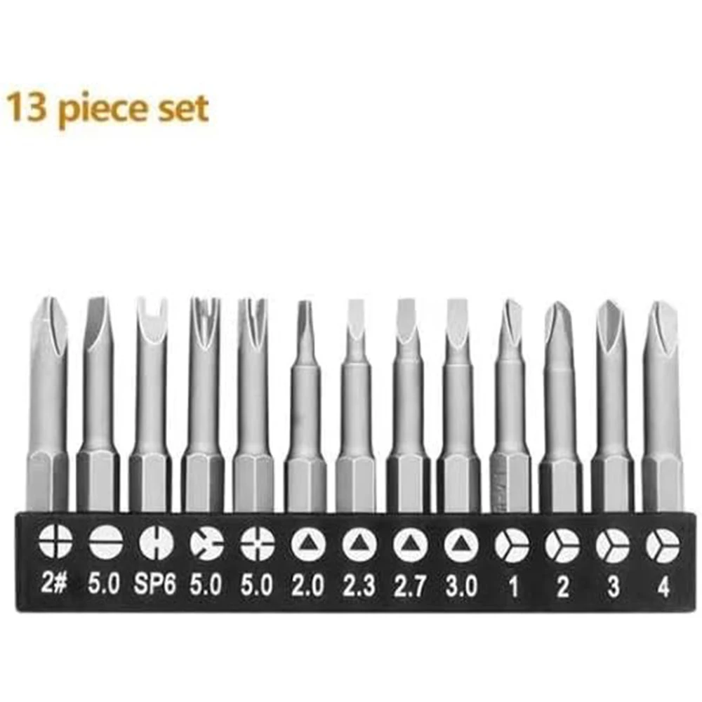 Precision Y U Shaped Triangle Screwdriver Magnetic Bit 1/4in Inner Cross Three Point Security Tip for Power Drill Screwdriver