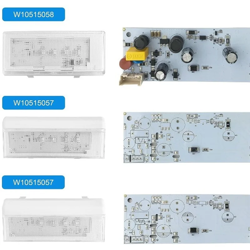 SANQ W10515058 & W10515057 مجموعة مصابيح LED للثلاجة 1 سقف 2 جانب الفريزر لدوامة كينمور Maytag