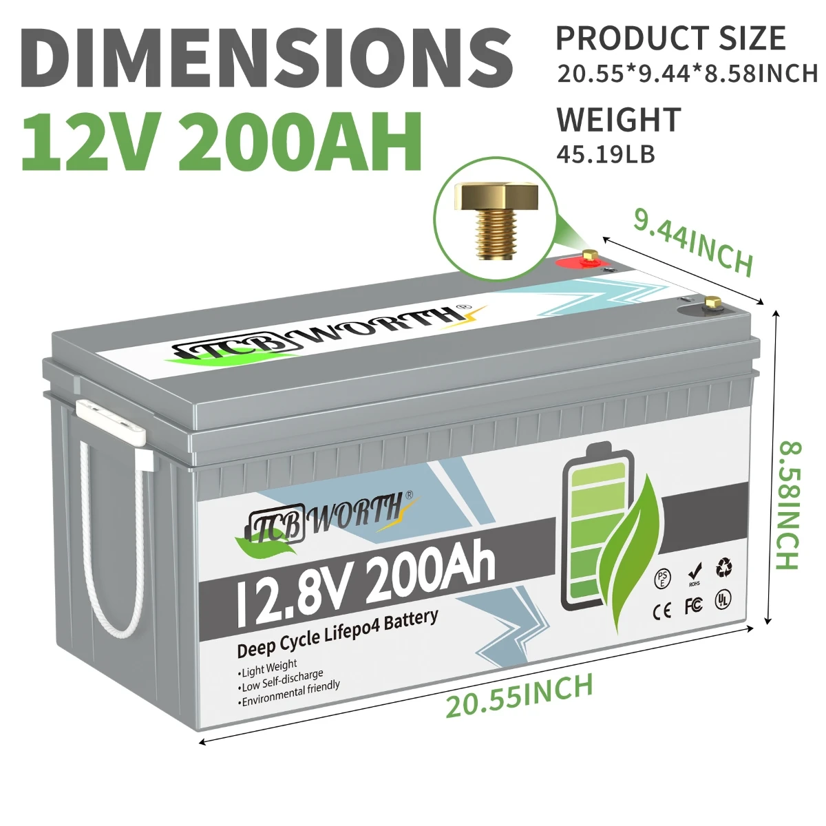 US CA Stock LiFePO4 12V 100Ah 1280W Batteria 6000+ Cicli Con BMS Grado A 200Ah Batteria Al Litio Domestica Senza Impostazioni UE