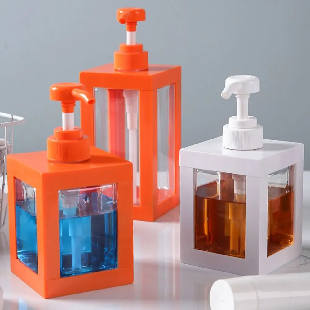 Square Lotion Dispenser Bottles Transparent Refillable Soap Pump Dispensers Plastic Portable Gel Hand Sanitizer Bottle Hotels