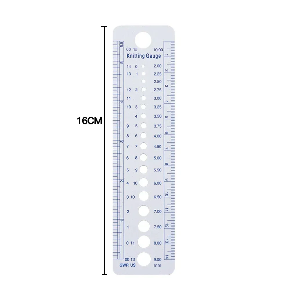 New 1Pc Rule Knitting Accessories Inch Inch Sewing Ruler Plastic Ruler Needle Gauge Size Measurement Sewing Knitting Tool Kawaii