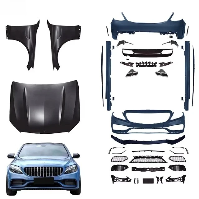 

STLF Mercedess Benzs C Class W205 15-18 AMGs C63 Front Bumper Rear Bumper Hood Lamp Side Skirt New Clamps Manufacturing Source