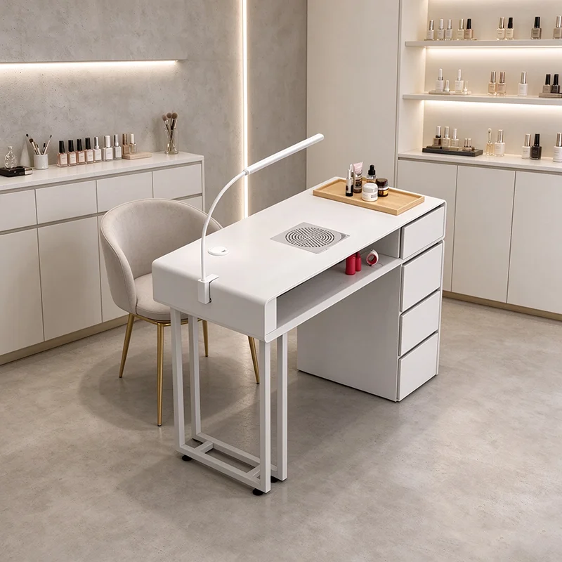Modern Design Nail Table Minimalist Premium Trendy High Quality Nail Table Simple With Drawers Mesas Manicuristas Furniture