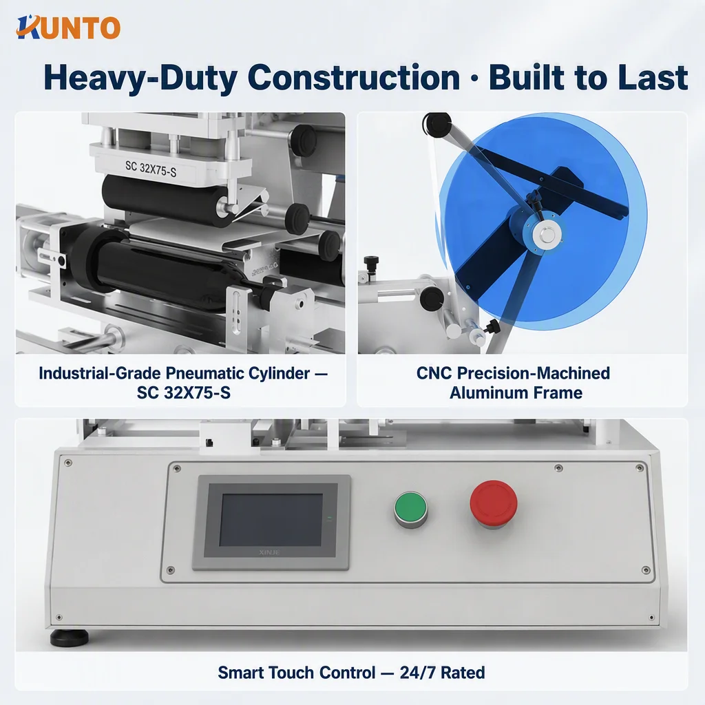 Semi-Automatic Flat Labeling Machine 0.5mm Accuracy CNC Aluminum Alloy Frame Industrial Film Wood
