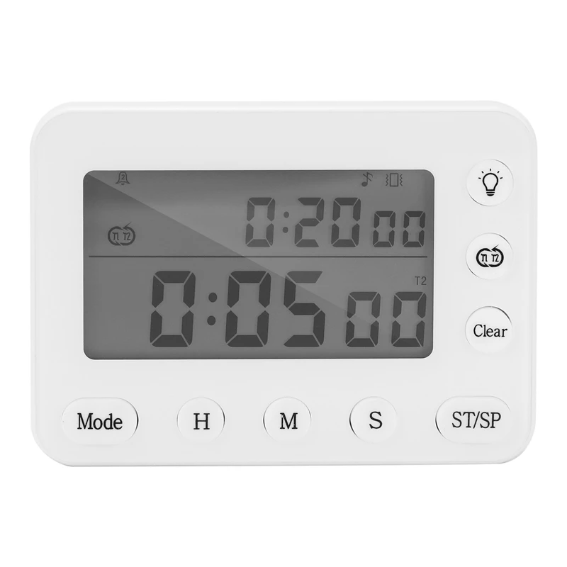 Silent Alarm Clock Dual Screen Display Timer Alarm Clock Tomato Timer Silent Vibration Hour Timer