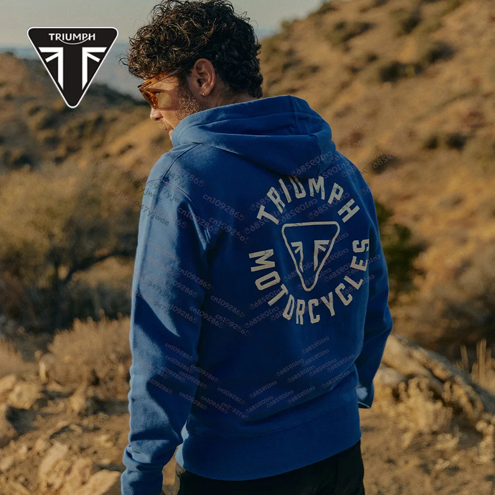 

26 New Triumph Women Men's Pullover MOTO Hoody Summer Personalized Loose Cotton Couple Trendy Environmental Peace Sweatshirt Top