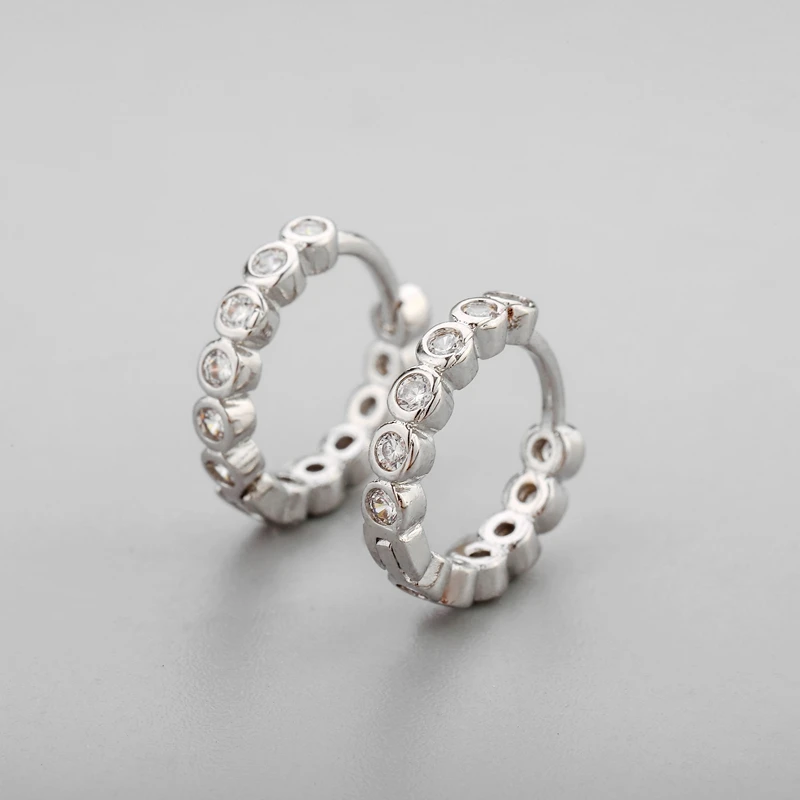 ANENJERY CZ Zirkon Kreis Creolen für Frauen Männer Punk Trendy Party Zubehör Mode Schmuck Geschenk – Detail 19