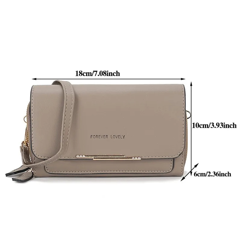 Damen Lange Geldbörse Koreanische Version Umhängetasche Doppelreißverschluss Große Kapazität Clutch-Tasche Schulter-Handtasche Damen Handytasche – Detail 32