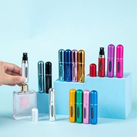 1PC Mini Refillable Perfume Bottle Atomizer Aluminum Spray Portable Portable Travel Liquid Container Cosmetics Dispenser Tool