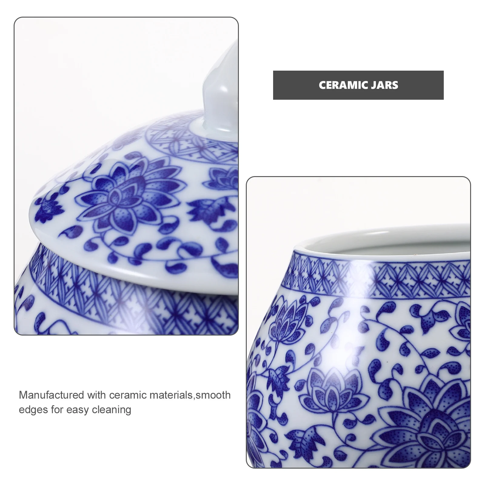 

Ceramic Tea Jar Chinese Style Retro Design Multi-Functional Sealed Container for Loose Tea Candies Dried Fruits Home Decor Gift