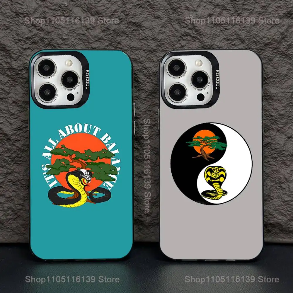 

Cobra Kai Snake Phone Case For iPhone 16,15,14,13,12,11,Pro,XS,Max,Plus,Mini,SE Black Candy Matte Shockproof Cover