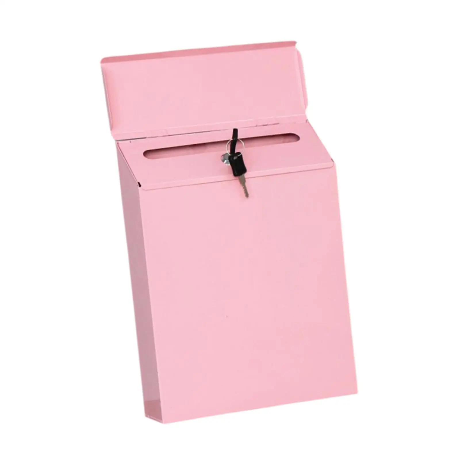 Wall Mounted Mailbox Mail Box Pink Large Capacity Decorative Easy to Use Drop Box Newspaper Holder Box for Front Door