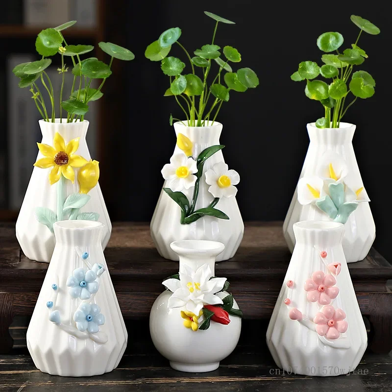 Creative Hand Pinched Flower Vase, Nordic Home, Living Room, Dining Room, Office Decorative Dry Art, Small Flower Container, 1Pc