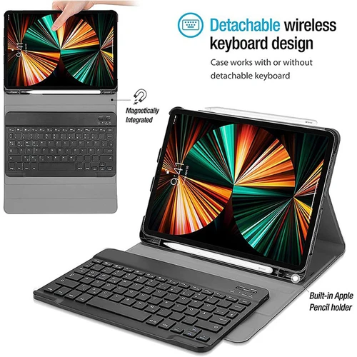 Imagen 2 del producto Para iPad A16 11. a generación 2025 Funda de 11 pulgadas con teclado, teclado inalámbrico desmontable + Funda para tableta iPad 10.a generación 10,9 Funda