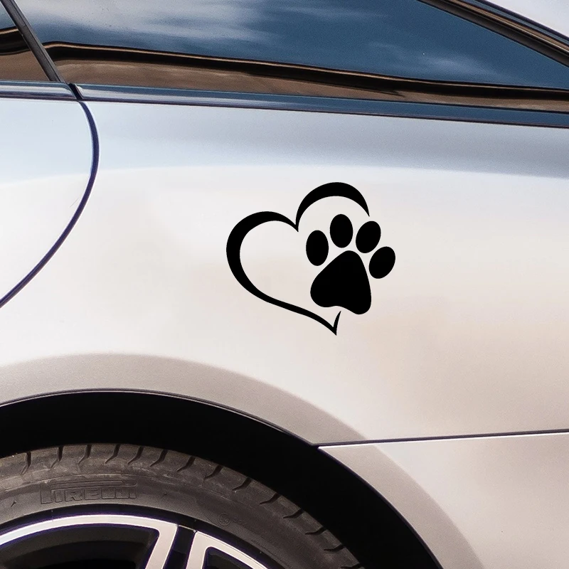15 см Покажите свою любовь для вашего пушистого друга с этим принтом лапы собаки в форме сердца, автомобильная наклейка, автомобильный Стайлинг, автомобильные аксессуары