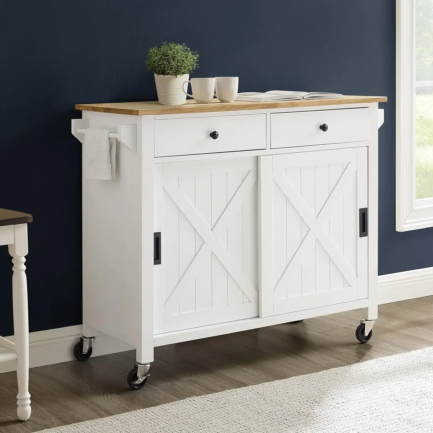 

Laurel Kitchen Cart with Natural Wood Top