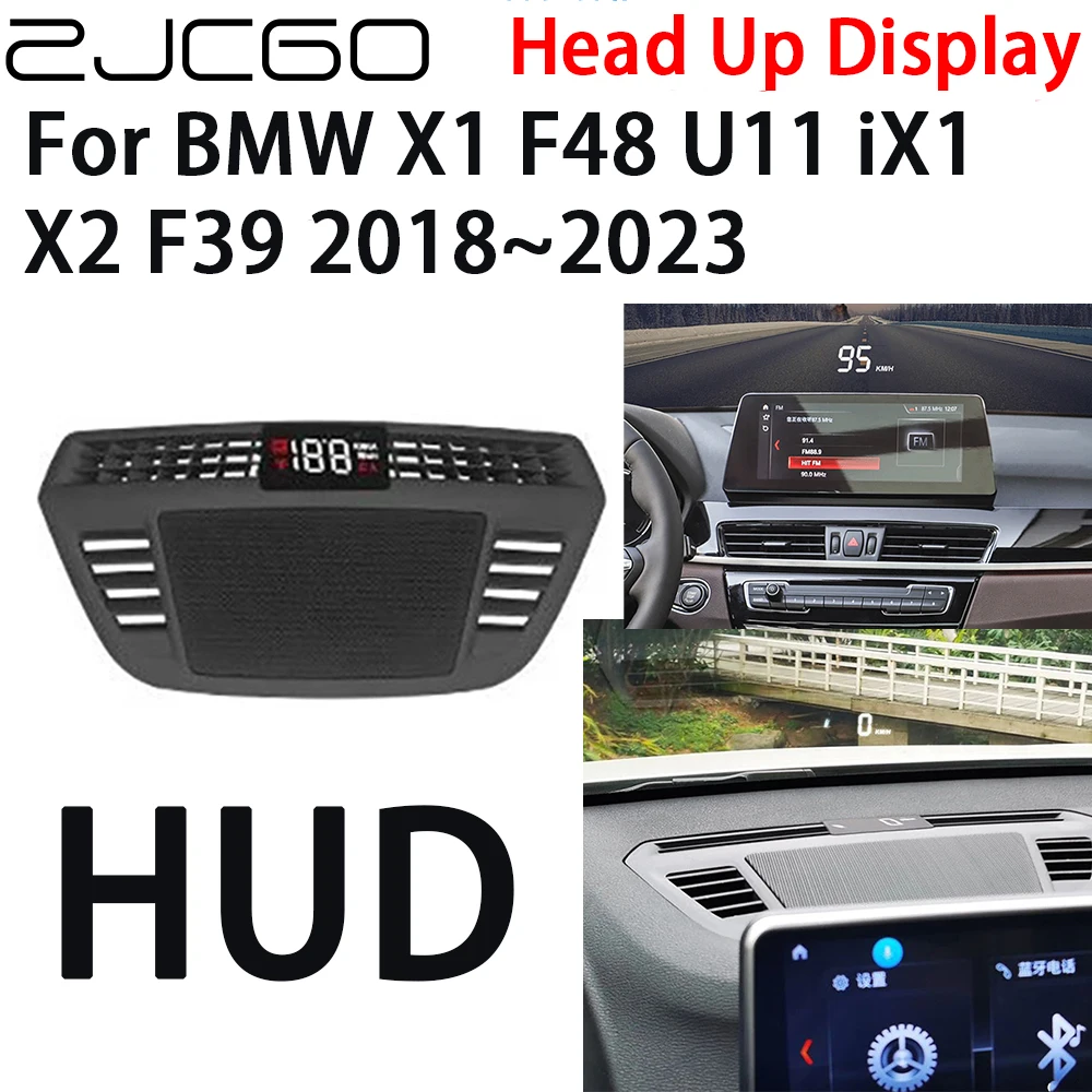 ZJCGO Car HUD Head Up Display Speedometer Projector Alarm Electronic Accessories for BMW X1 F48 U11 iX1 X2 F39 2018~2023