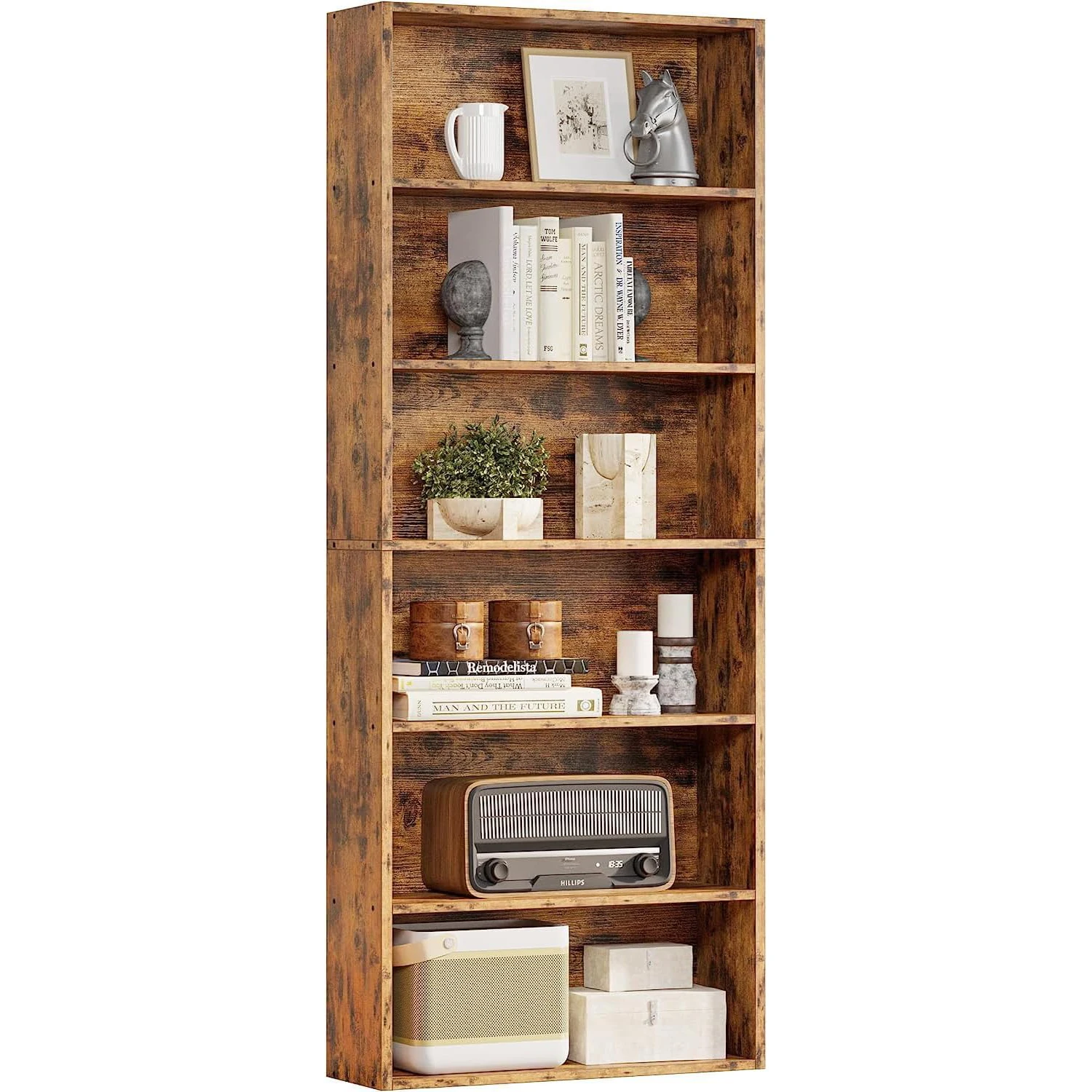 6 Tier Bookshelves and Bookcases Floor Standing Display Storage Shelves 180cm Tall Bookcase bookshelf Home Decor Furniture for H