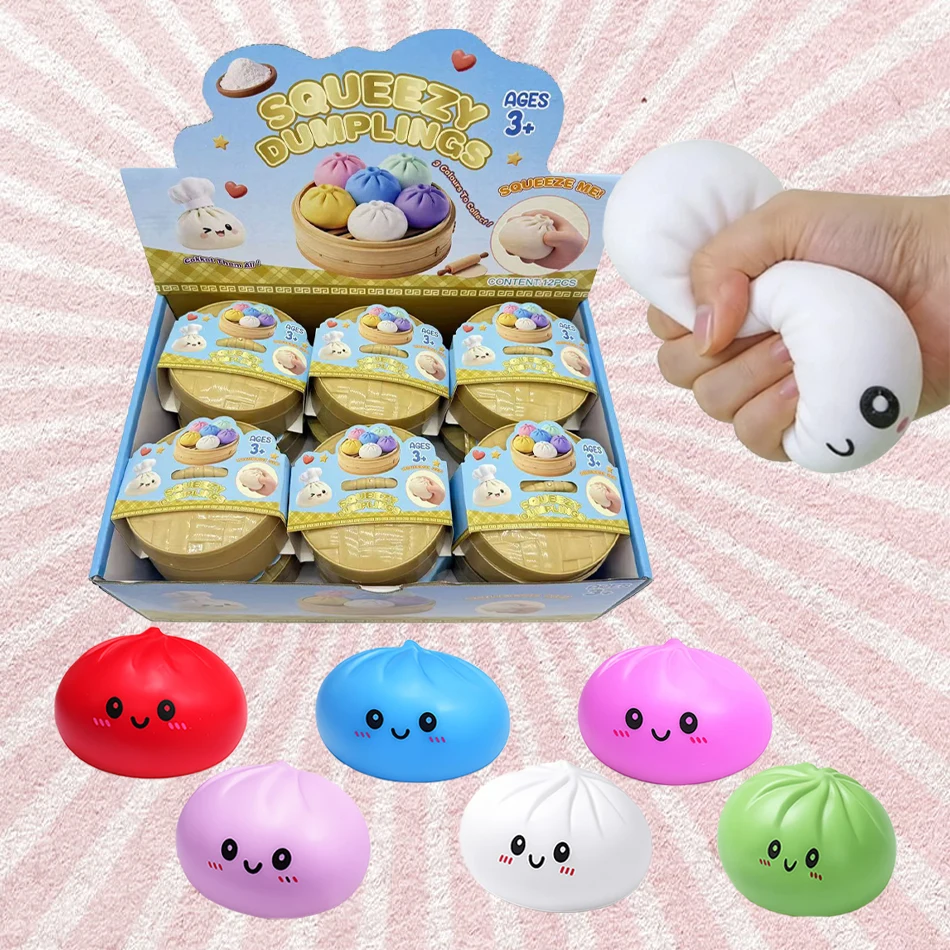 

Разноцветные антистресс-мячики: имитация пельменей Баоцзы, многоразовые, высокоэластичные, сенсорные, для снятия тревоги и расслабления
