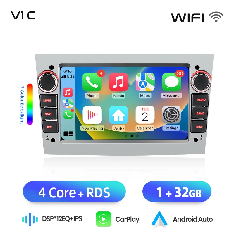 Junsun 7 inch Android autoradio voor Opel Astra H G J Zafira B Corsa C D Antara Vectra Vivaro CarPlay Auto IPS scherm stereo multimediaspeler automotive slimme intelligente systemen 2 Din autoradio
