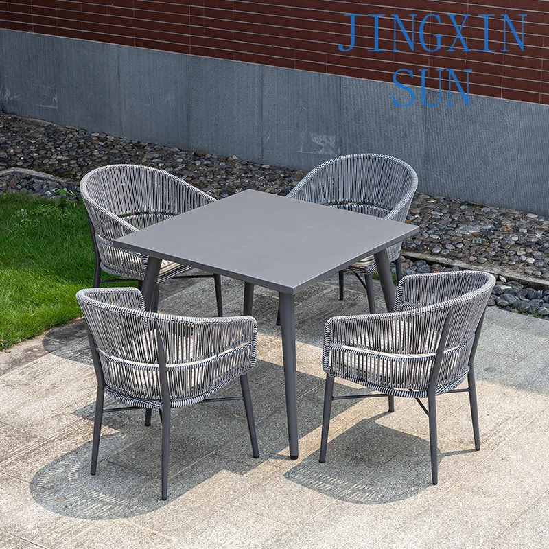 Outdoor leisure tables and chairs, café patio balcony, rattan chairs, plastic wood, waterproof