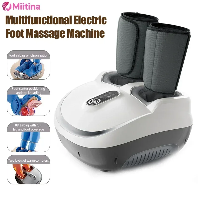 Multifunctional Electric Foot Massage Machine 8D Airbag Compress Foot Calf Massager Kneading Heating Roller for Health Care Gift