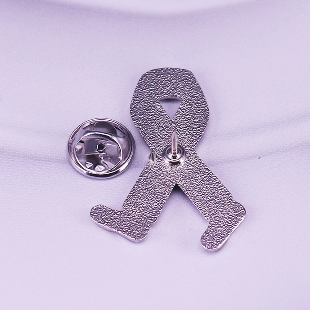 Purple Ribbon Domestic Violence Alzheimers Awareness Walking Running Enamel Lapel Hat Tie Pin