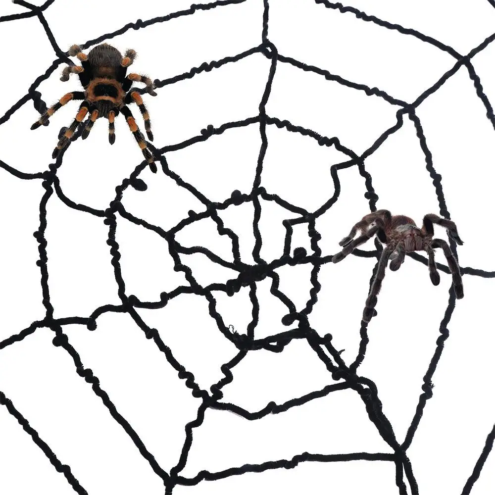 

Haunted House Prop Giant Halloween Spider Web Stretchy Horror Halloween Cobweb Artificial Black/White Home