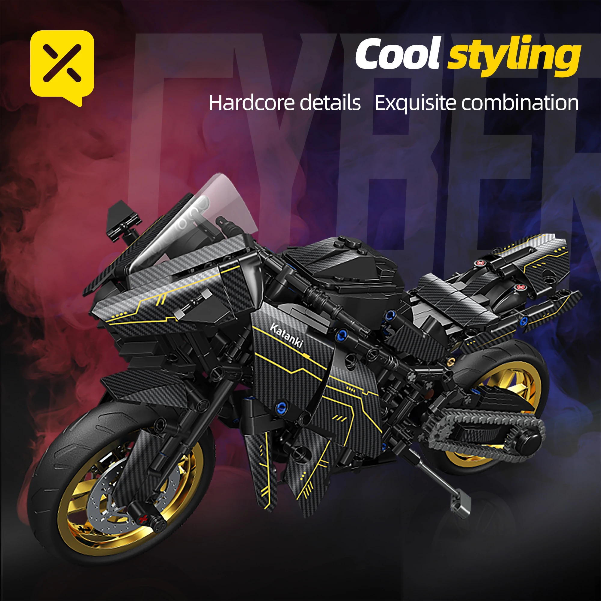 ToylinX 802 PCS Motorcycle Series Building Block Set Beautiful Color Matching Collectible Motorcycle Display Model The Best Gift