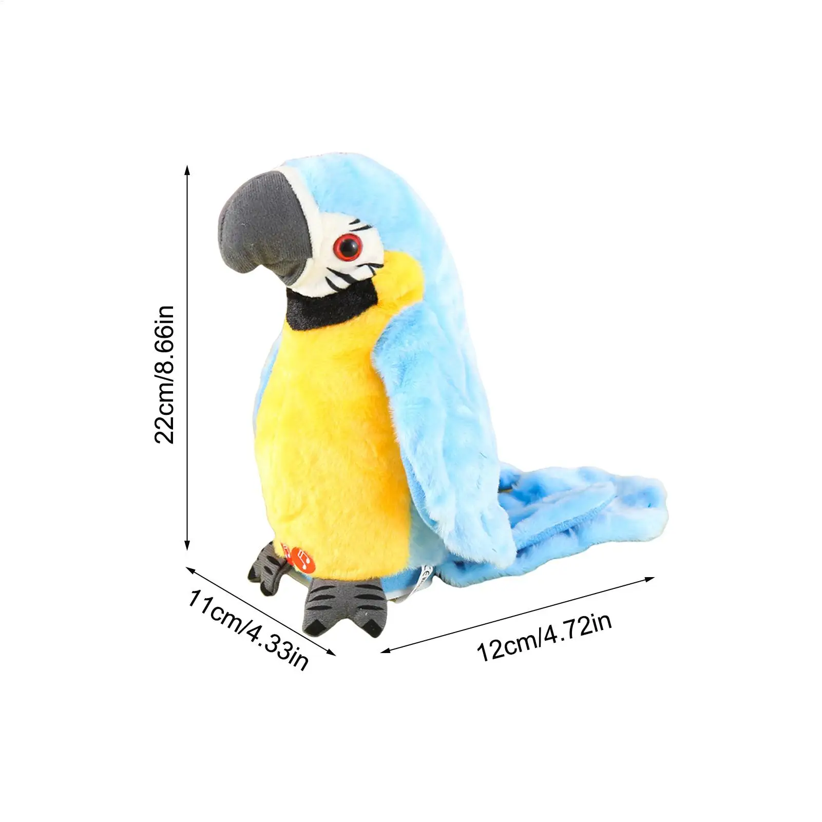 Jouet d'oiseau parlant en peluche, outil de parlant, perroquet Twerking réaliste, jouet éducatif pour l'entraînement vocal, anniversaire, voyage en plein air