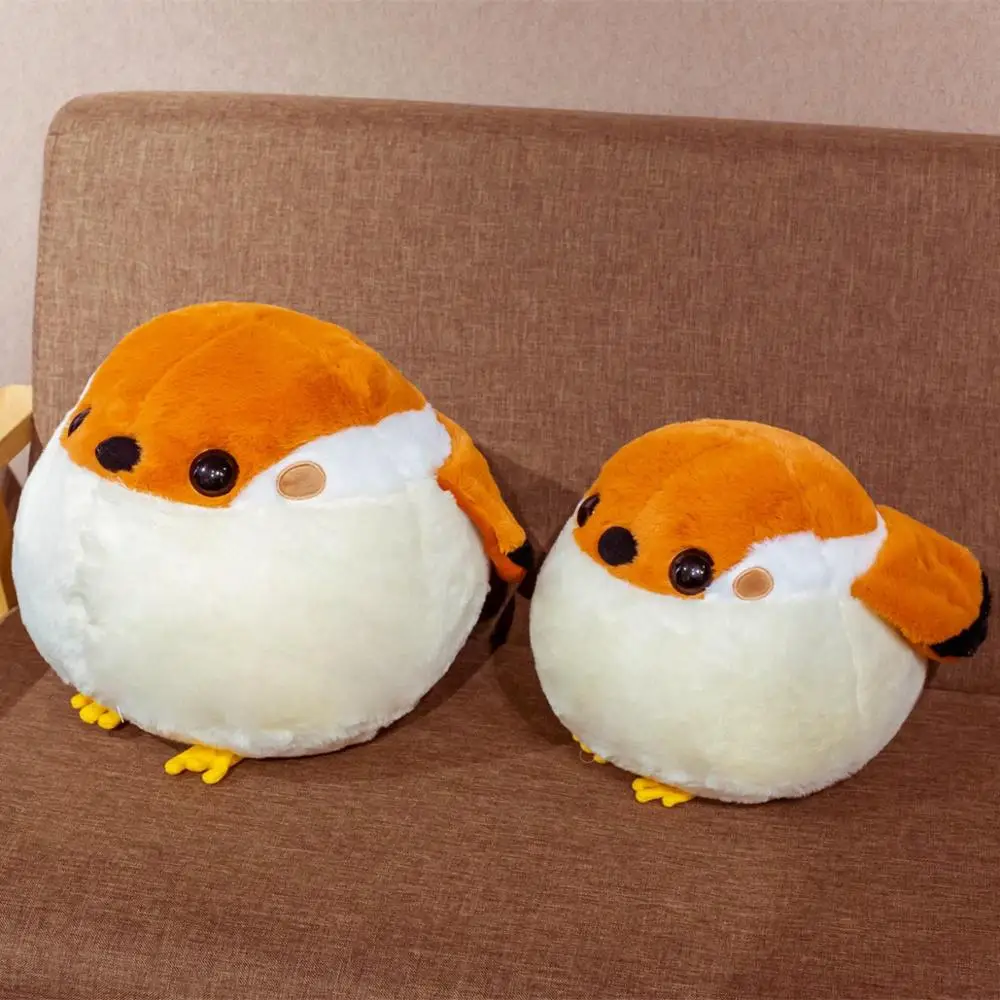 30/40cm Simulation Fat Round Sparrow & Titmouse Plush Toys Stuffed Lifelike Animal Doll Soft Bird Pillow Cute Gift for Kids Girl