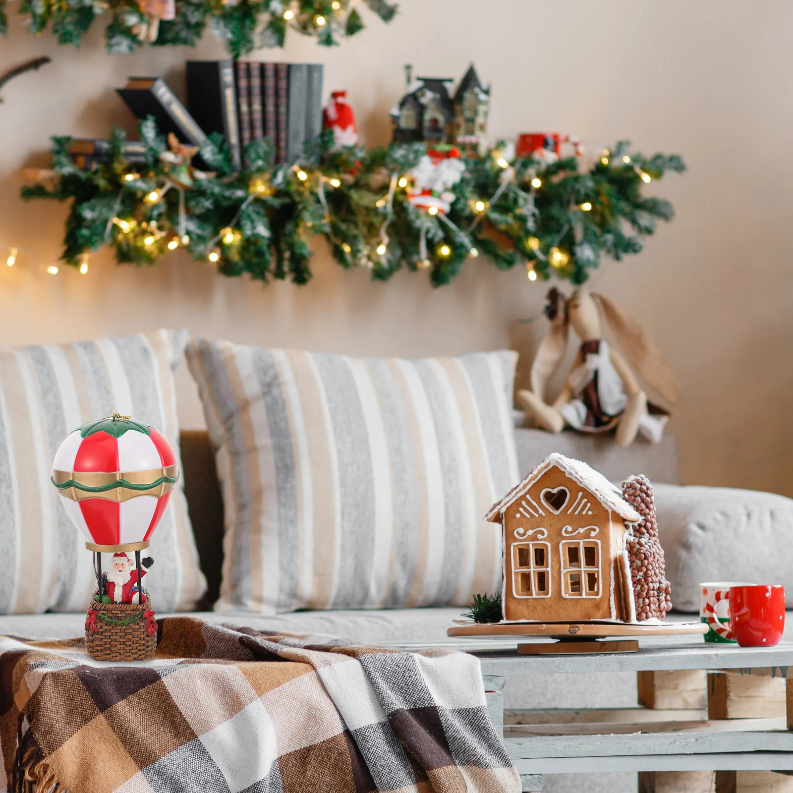 

Christmas Resin Decorative Santa Claus Night Light Xmas Standing Santa Claus Tabletop Home Holiday Lighting Xmas Scene Layout