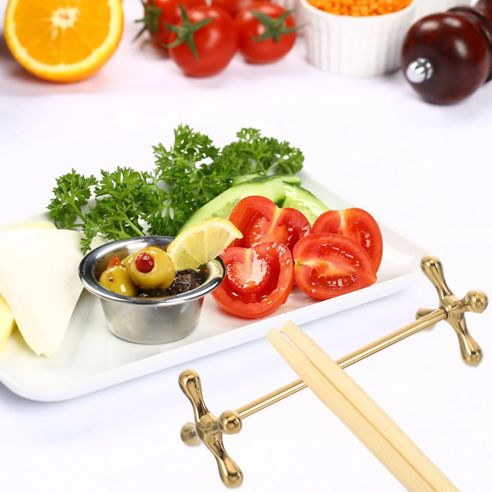 

2Pcs Chopsticks Holder Stainless Steel Minimalist Cutlery Rest Metal Chopstick Stand for Table Fork Chopstick Rest