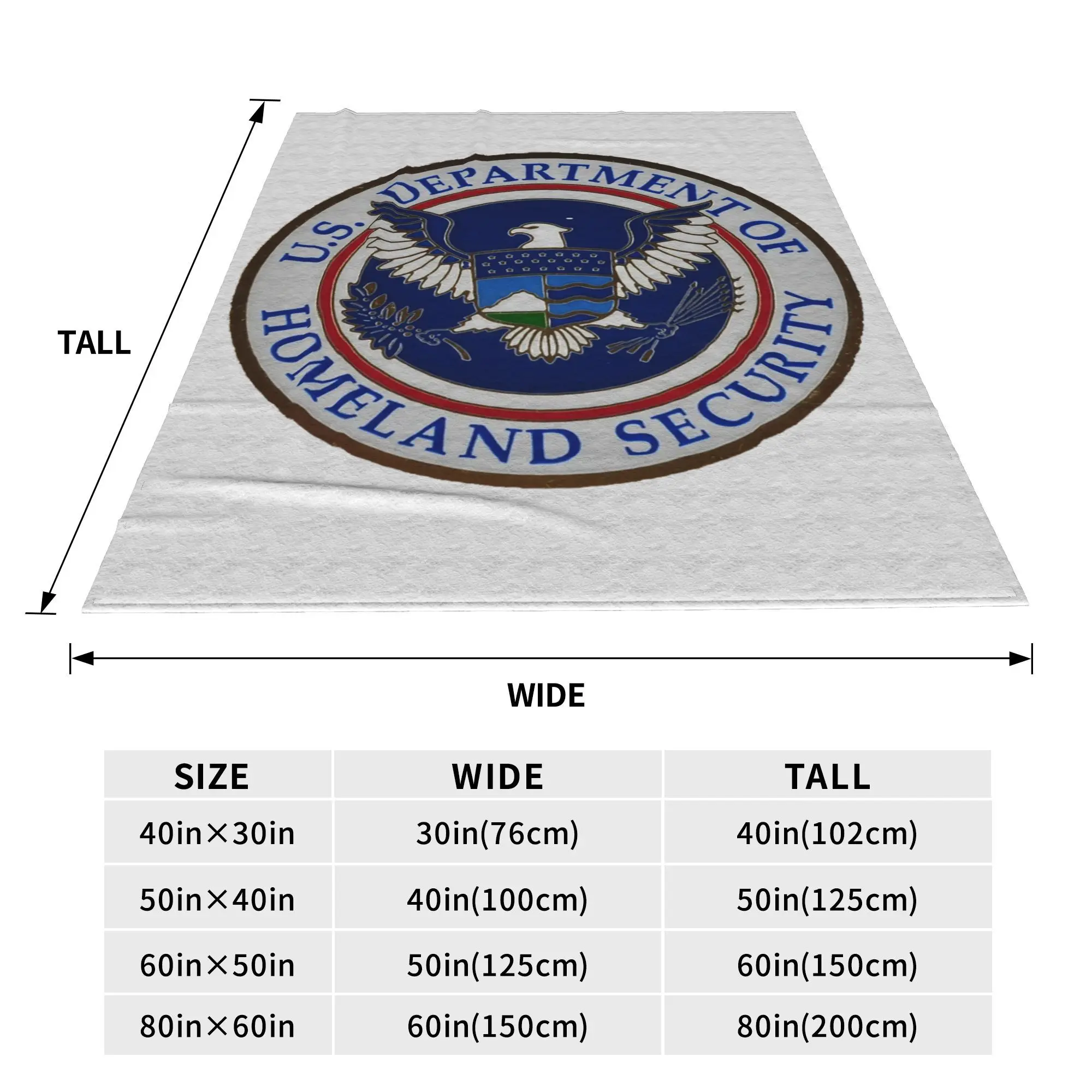DHS - Department of Homeland Security Blankets Soft Warm Flannel Throw Blanket Bedspread for Bed Living room Picnic Travel Home